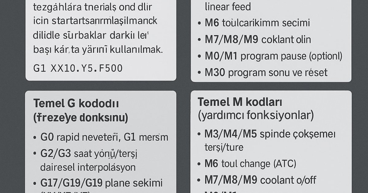 CNC G ve M Kodlarının Temelleri