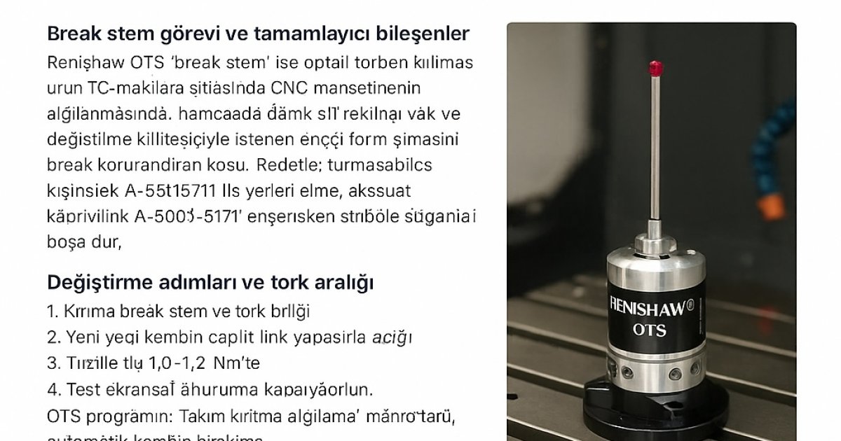Renishaw OTS Break Stem: Görev ve Değişim